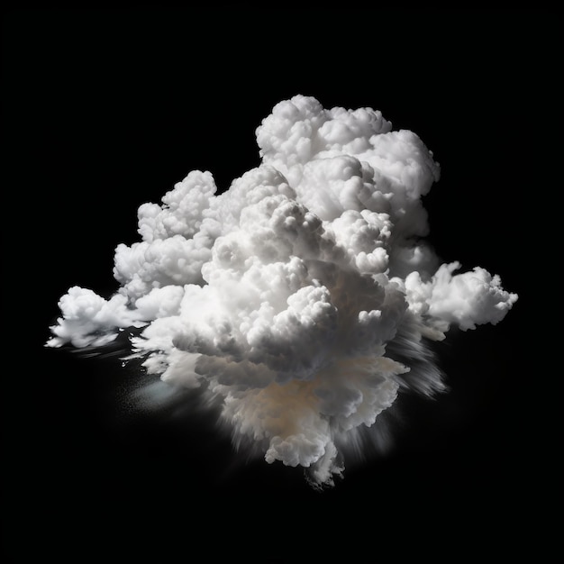 黒の背景に分離された雲 イラスト AI GenerativexA