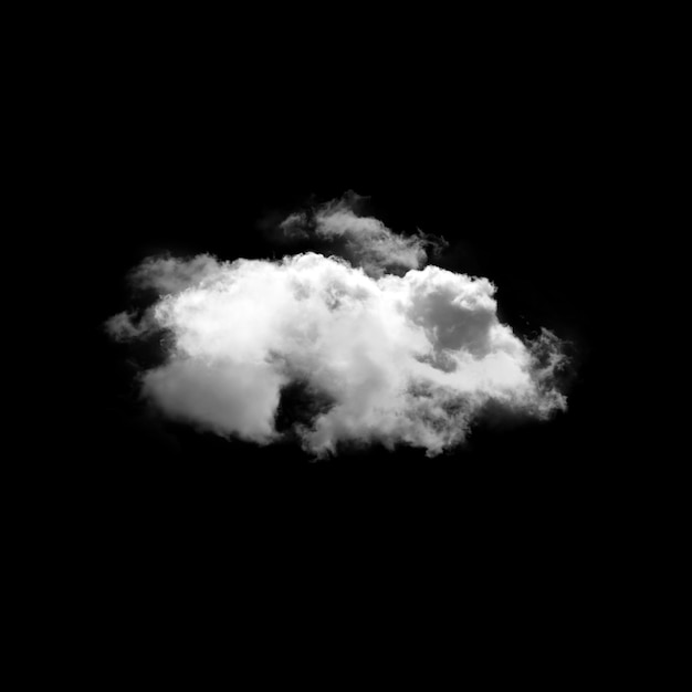 Cloud isolated over black background