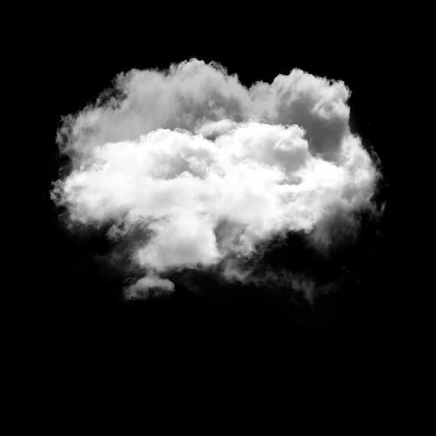 Cloud isolated over black background