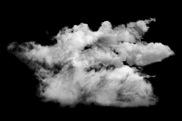 Фото Облако изолировано на черном фоне текстурированные облака smokebrushабстрактный черный