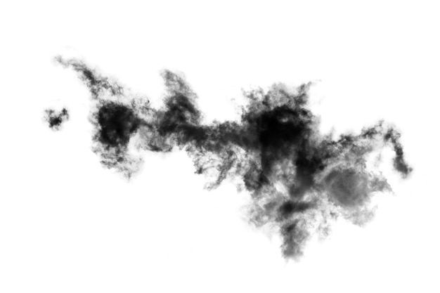 写真 白い背景に隔離された雲 煙の質感 抽象的な黒