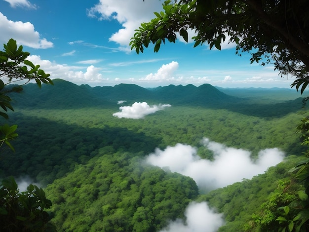 Cloud and Jungle Beautiful views AI image generator