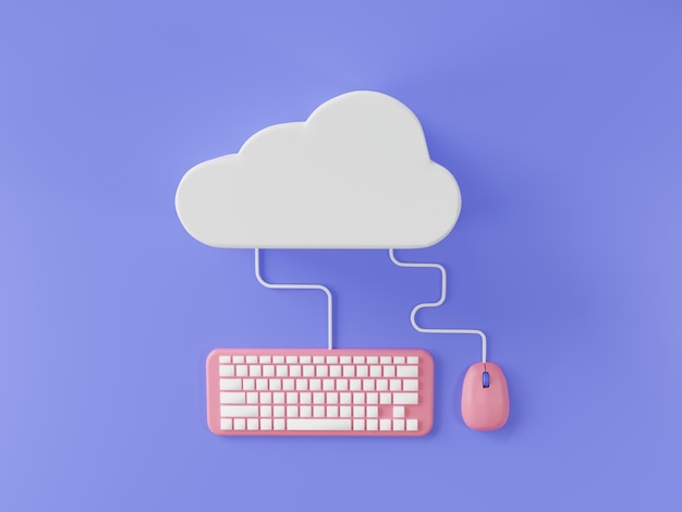 Cloud and locked padlock icon Cloud data security services concept Cloud Computing Data security and cloud connection technology personal information data protection 3d rendering illustration