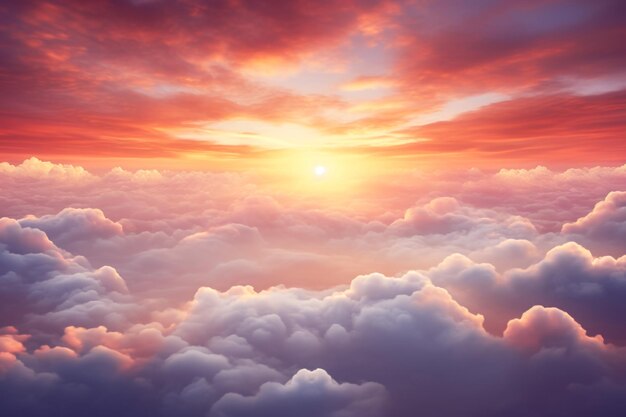 cloud mountain sky sunset above view dawn atmosphere over landscape beautiful high scenic fly sun