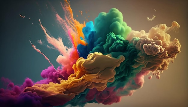 a cloud of multicolored paints generative ai