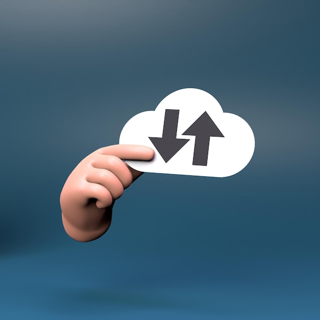 Cloud opslag pictogram 3d render illustratie