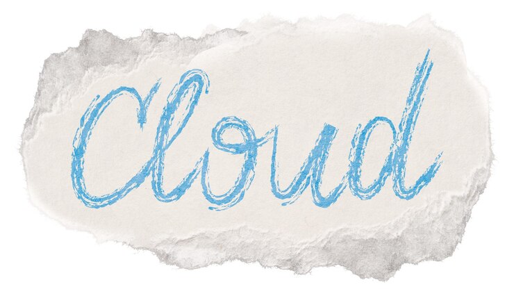 Foto cloud png woord sticker gescheurd papier typografie doorzichtige achtergrond