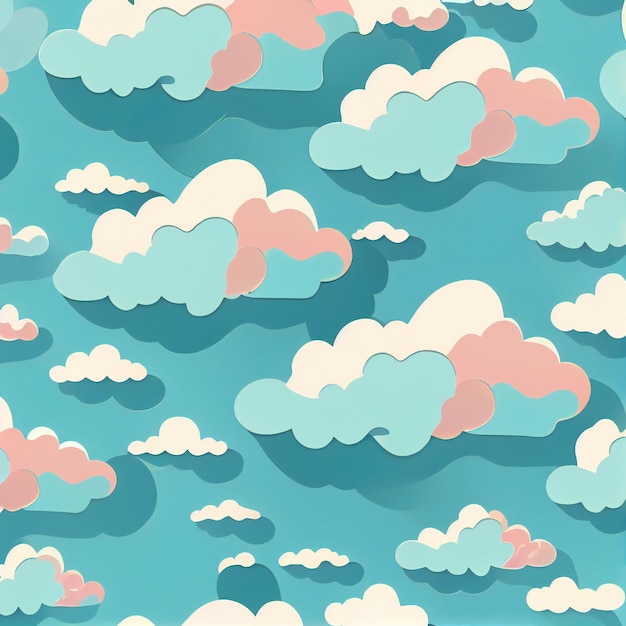 Cloud Print Design, Cloud Digital Print, Gift wrapping design, textile, accessories prints, seamles