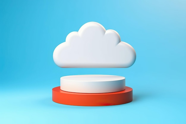 Photo a cloud on a round podium