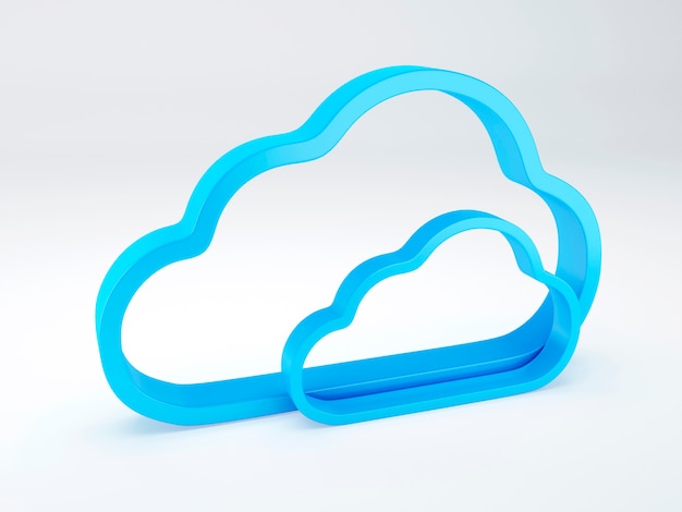 Photo cloud security concept. isolated white