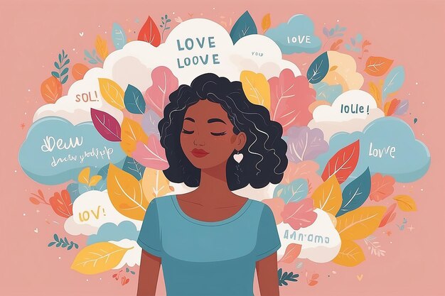 a cloud of selflove affirmations