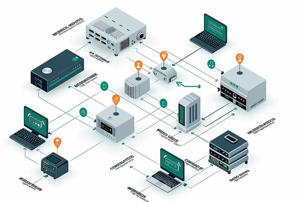 cloud service provider data servicer isometrisch AI-technologieontwerp