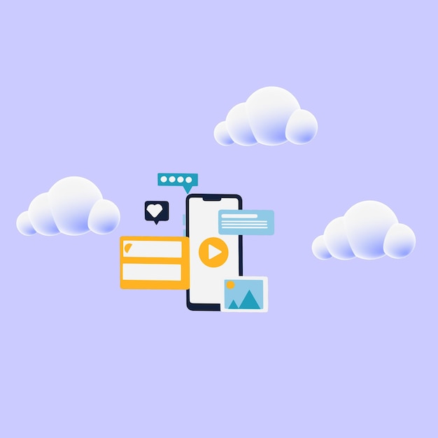 Cloud services isometric composition with big of cloud\
infrastructure connected vector illustration