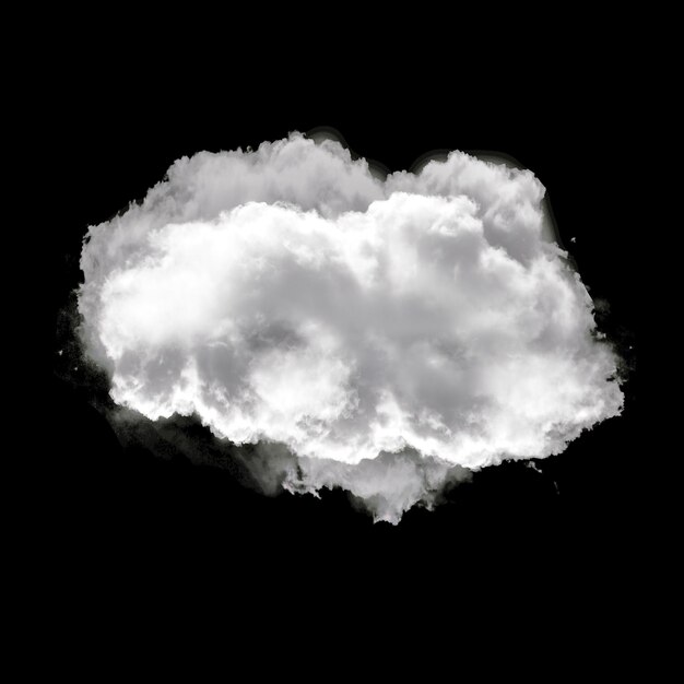 黒い背景に分離された雲の形 3Dレンダリング 雲の形 高解像度イラスト