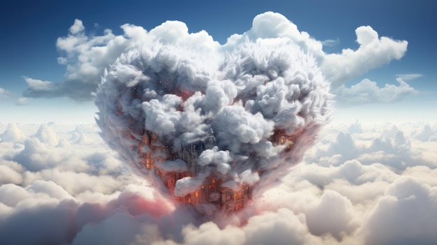 A cloud shaped like a heart AI generated