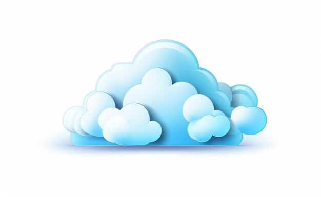 Cloud Shaped Object on White Background