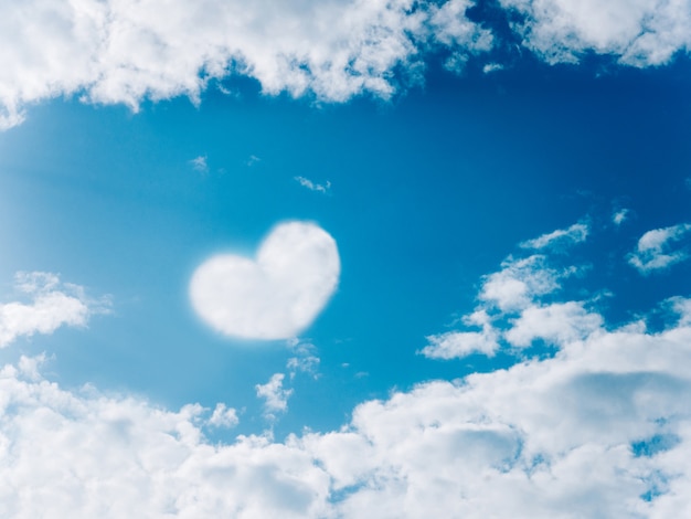 Cloud on the sky in the form of hearts. 