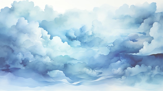 Cloud and Sky Watercolor Background