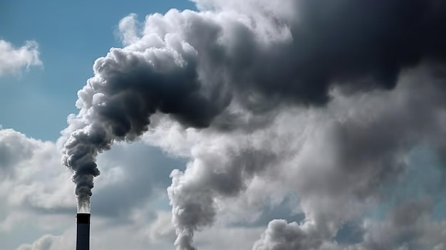 Photo a cloud of smoke from a factory