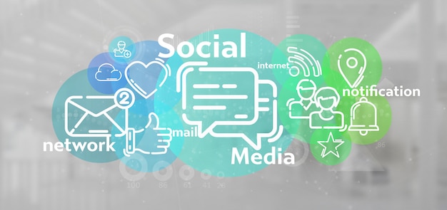 cloud of social media network icon