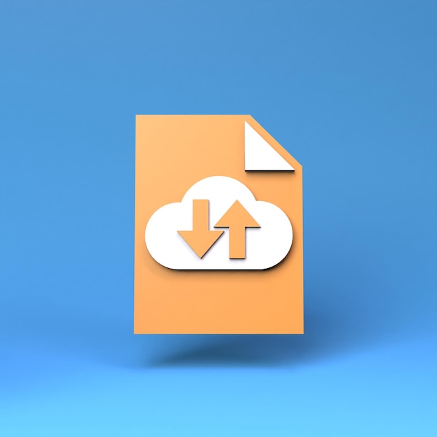 Photo cloud storage icon 3d render illustration