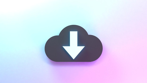 Cloud storage icon 3d render illustration