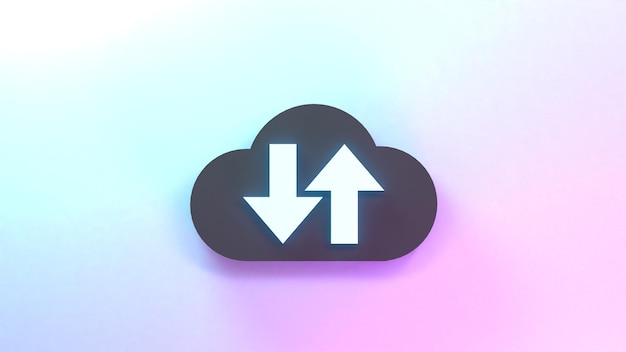 Photo cloud storage icon 3d render illustration