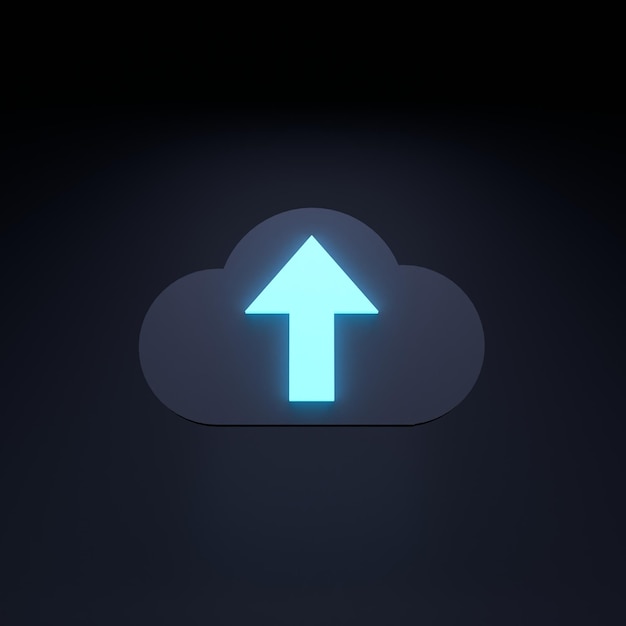 Cloud storage icon 3d render illustration