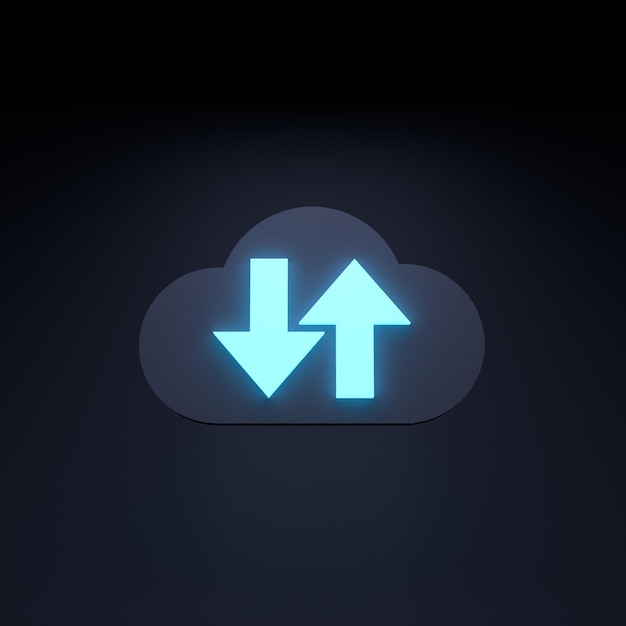 Photo cloud storage icon 3d render illustration