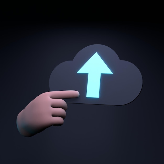 Cloud storage icon 3d render illustration