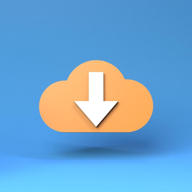 Photo cloud storage icon 3d render illustration