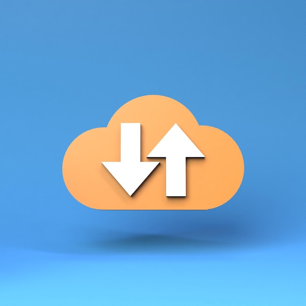 Cloud storage icon 3d render illustration