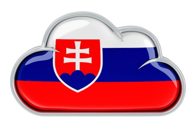 Служба облачного хранения в Словакии 3D-рендеринг изолирован на белом фоне