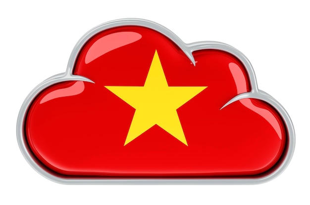 Cloud storage service in Vietnamese 3D rendering isolated on white background