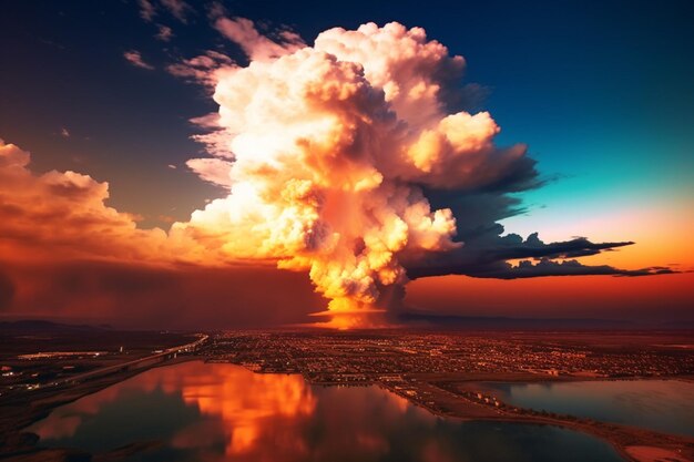 Photo cloud sunset explosion