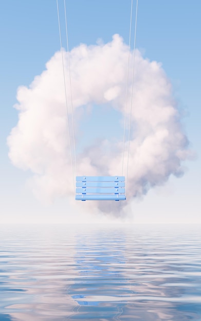 Foto rendering 3d cloud e swing