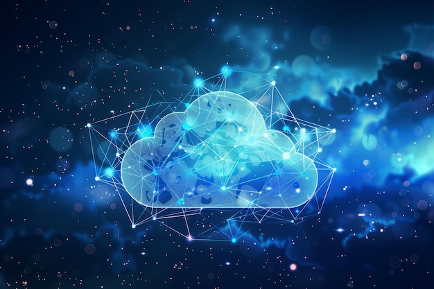 cloud technologies futuristic interface on digital screen