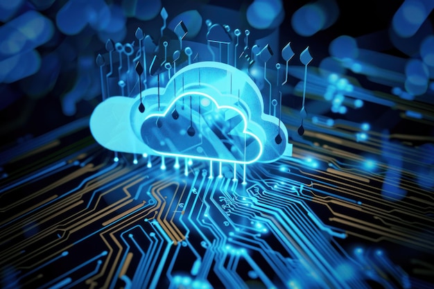 Cloud technology computing concept background data