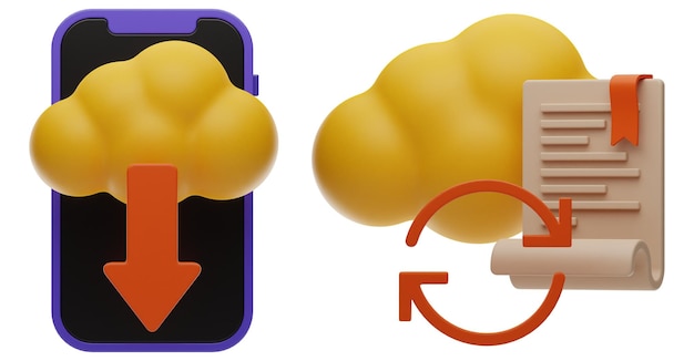 Cloud Technology icon 3d rendering on isolated background