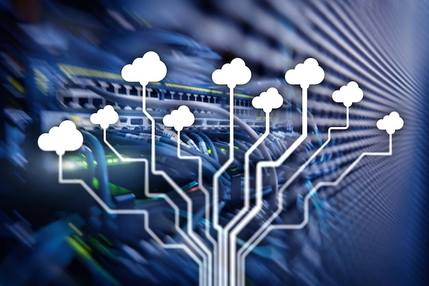 Photo cloud technology networking data storage internet concept