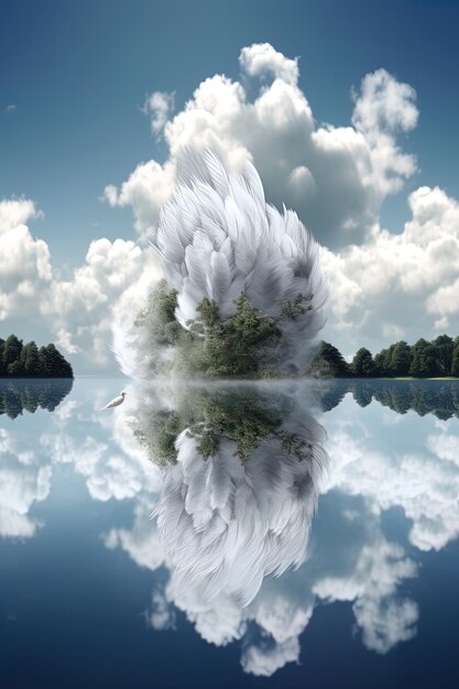 облако, которое плавает в небе