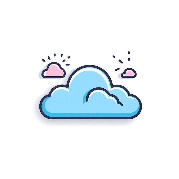 Cloud thema eenvoudige pictogram witte achtergrond lijnkleur