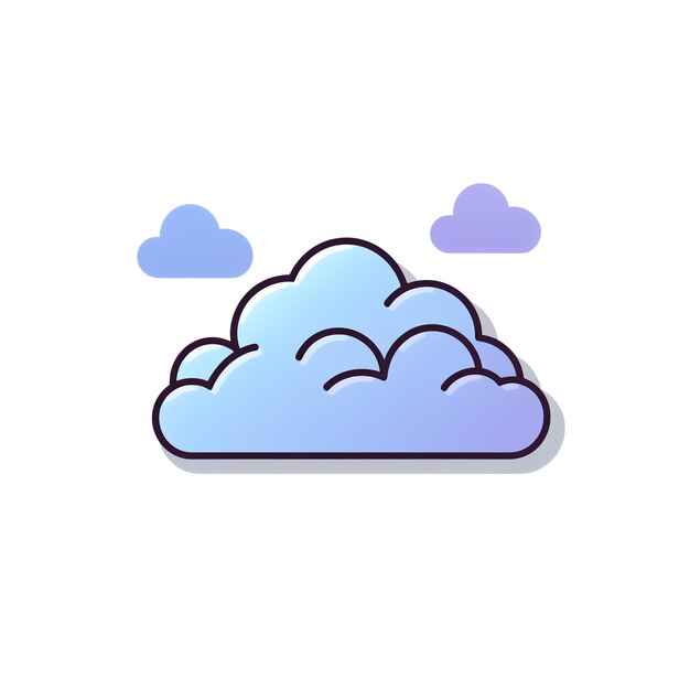 Photo cloud themed simple icon white background line color