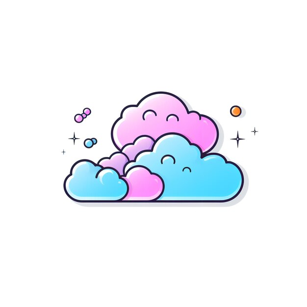 Cloud themed simple icon white background line color