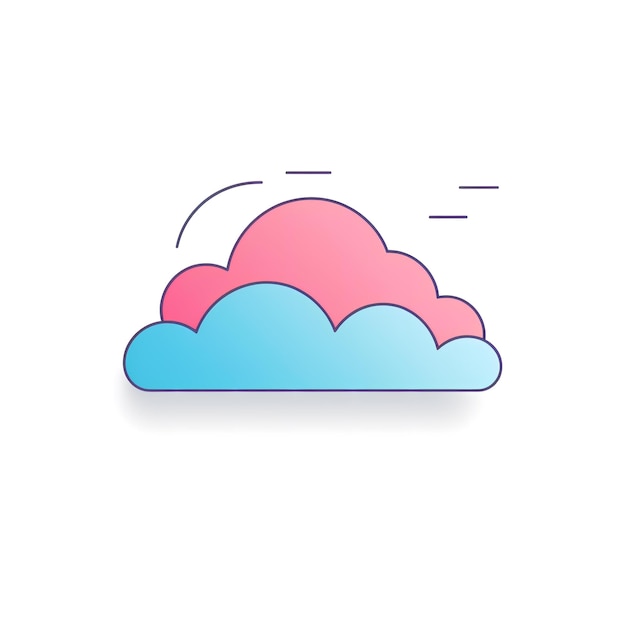 Cloud themed simple icon white background line color