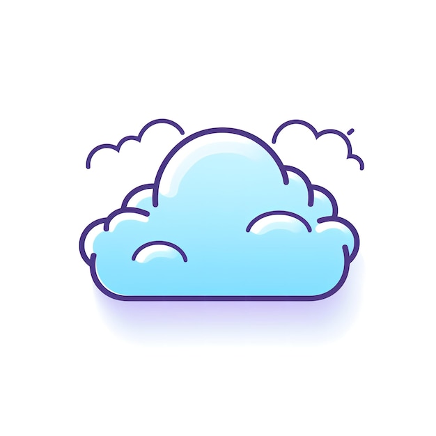 Photo cloud themed simple icon white background line color