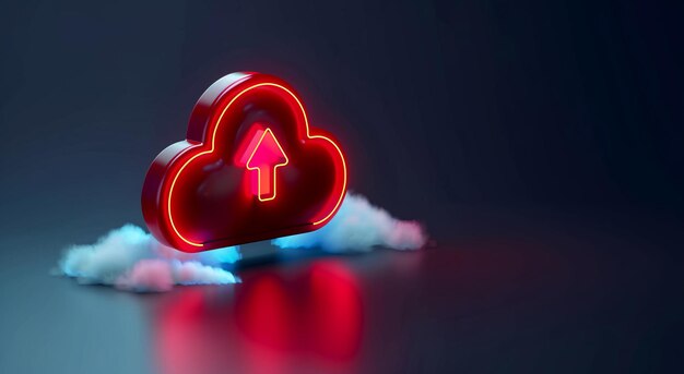 Foto cloud upload data storage database concetto di cloud computing