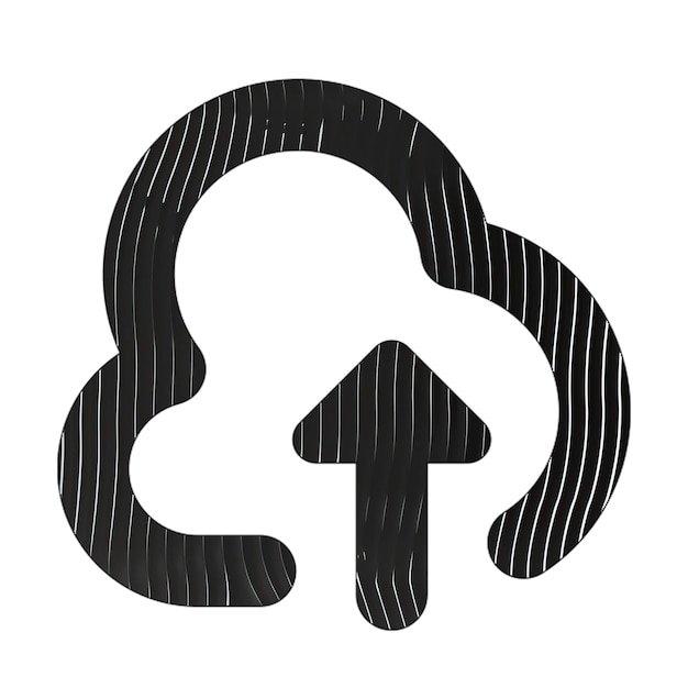 Икона загрузки облака черно-белые линии текстуры