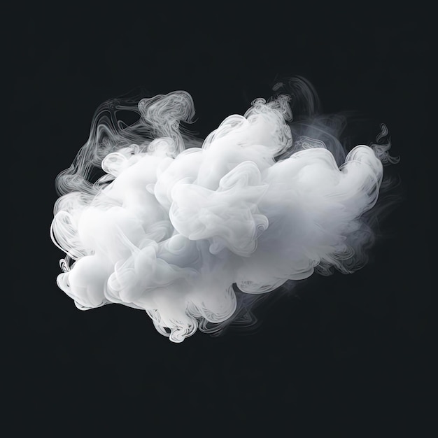 a cloud of white smoke is in the dark