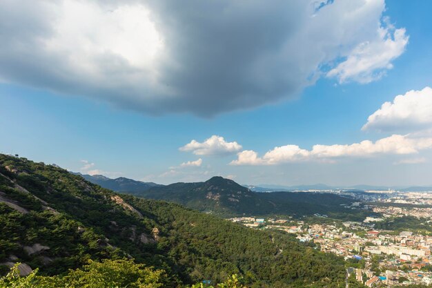 Cloud with blue sky Seoul City South Korea